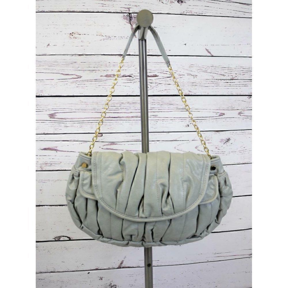 Street Level Light Gray Vegan Leather Handbag